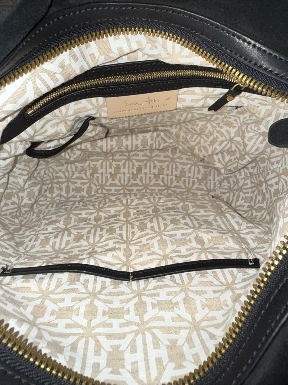 India Hicks Black Suede Shoulder Bag